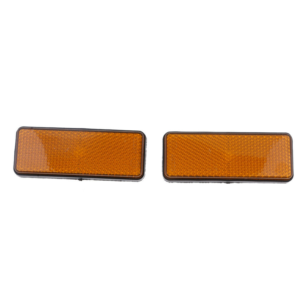 1 Pair Rectangle Reflectors Indicator Yellow Fits for Motorcycle Pit Dirt Bike