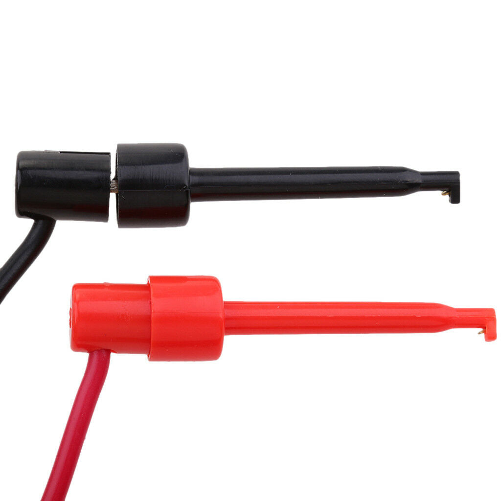 2Pcs Multimeter 4mm Banana Plug to Test Hook Test Wire Leads 500V/5A 100cm