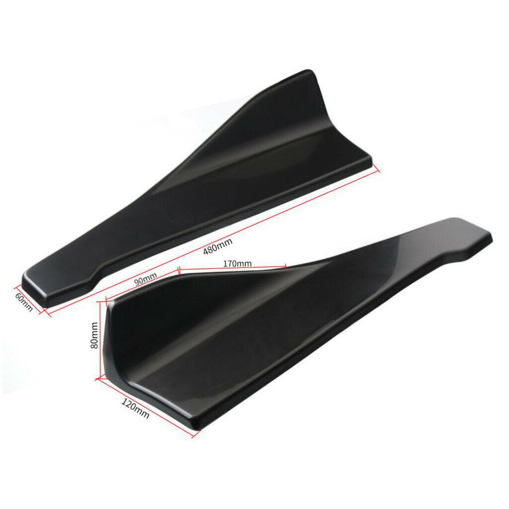 2x Universal Anti-Scratch Car Rear Bumper Lip Diffuser Splitter Canard Glossy