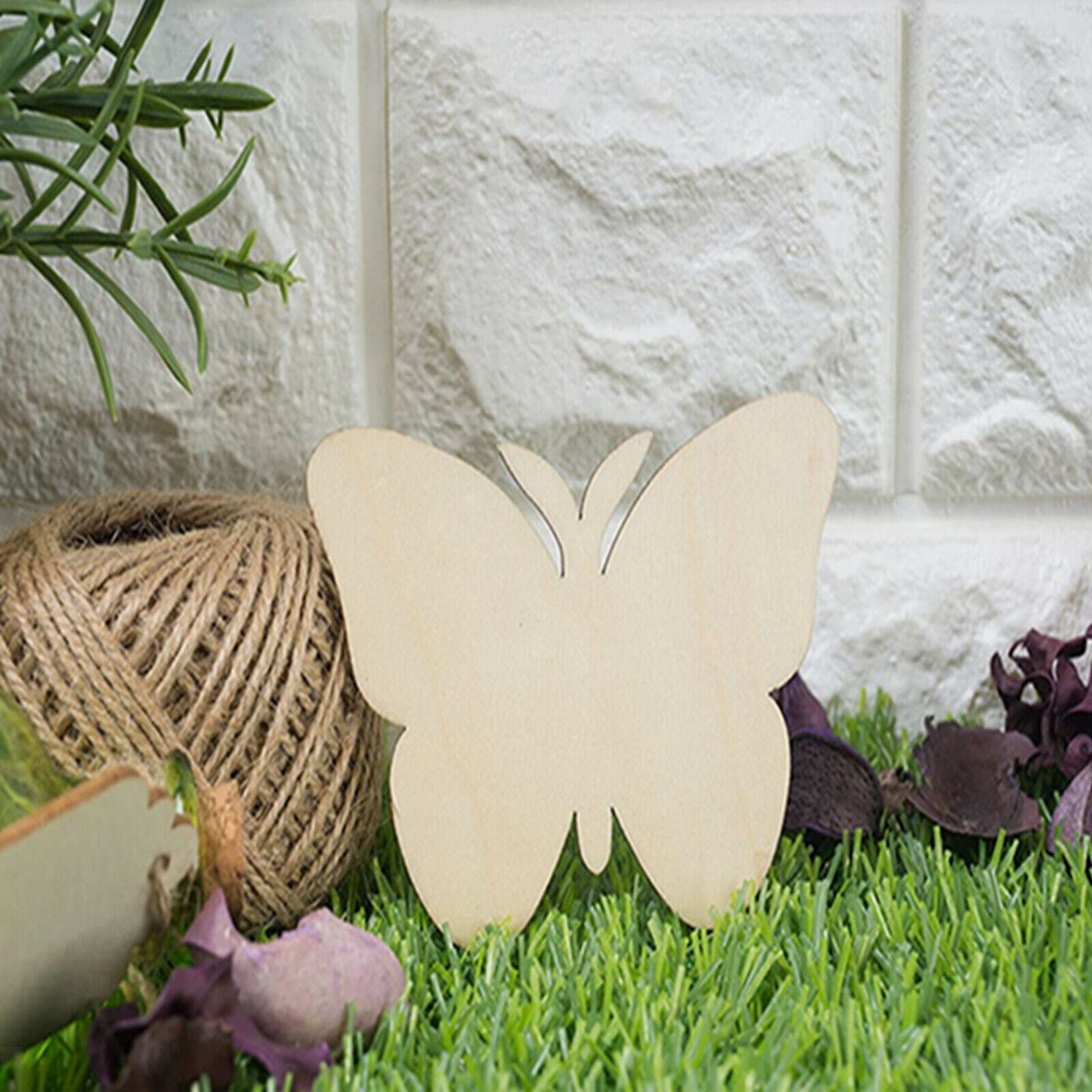 40x Unfinished Wooden Butterfly Pieces Blank Cutout Wooden Slices DIY Crafts