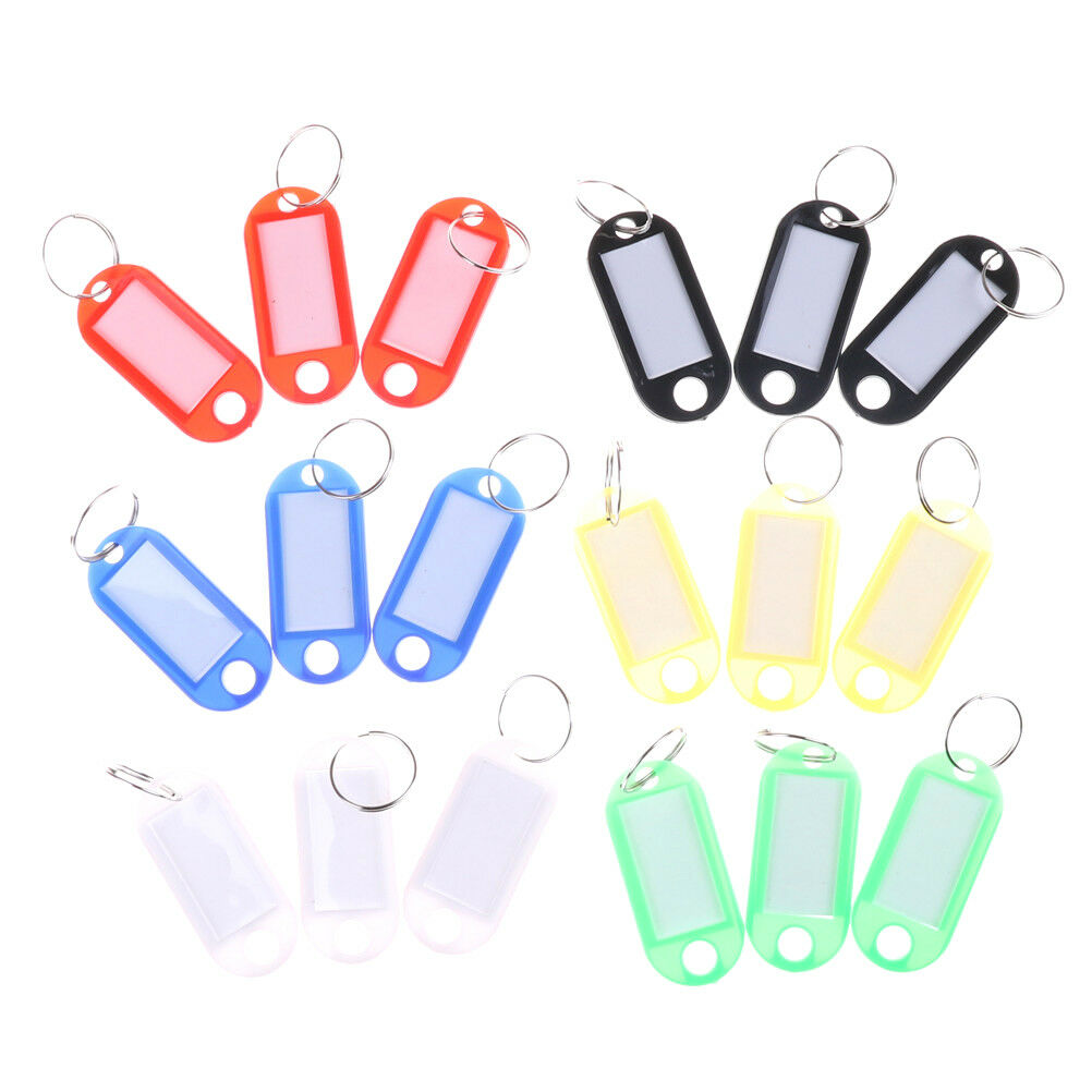 20pcs Keychain Key Split Ring ID Tags Name Card Label Luggage Bag Tag Tt