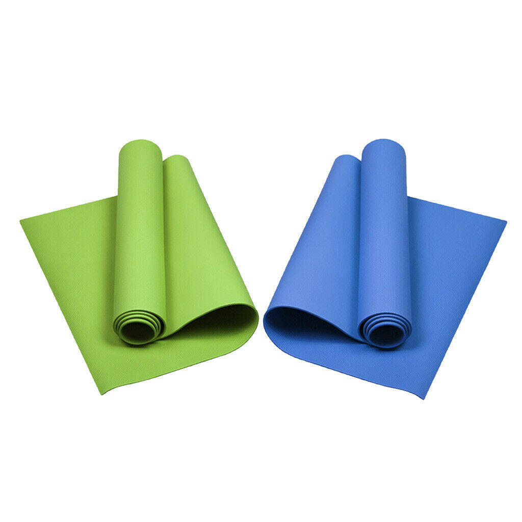 2 Pieces 4mm Yoga Mat Fitness Exercise Gym Cushion for Pilates Picnics