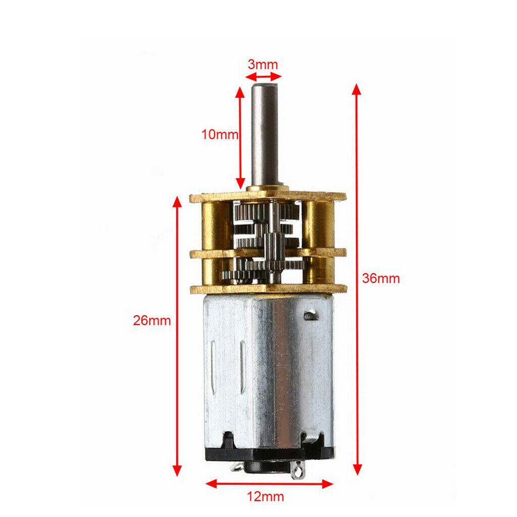N20 Micro Speed Reduction Gear Motor 6V Electric Motors with   Wheel