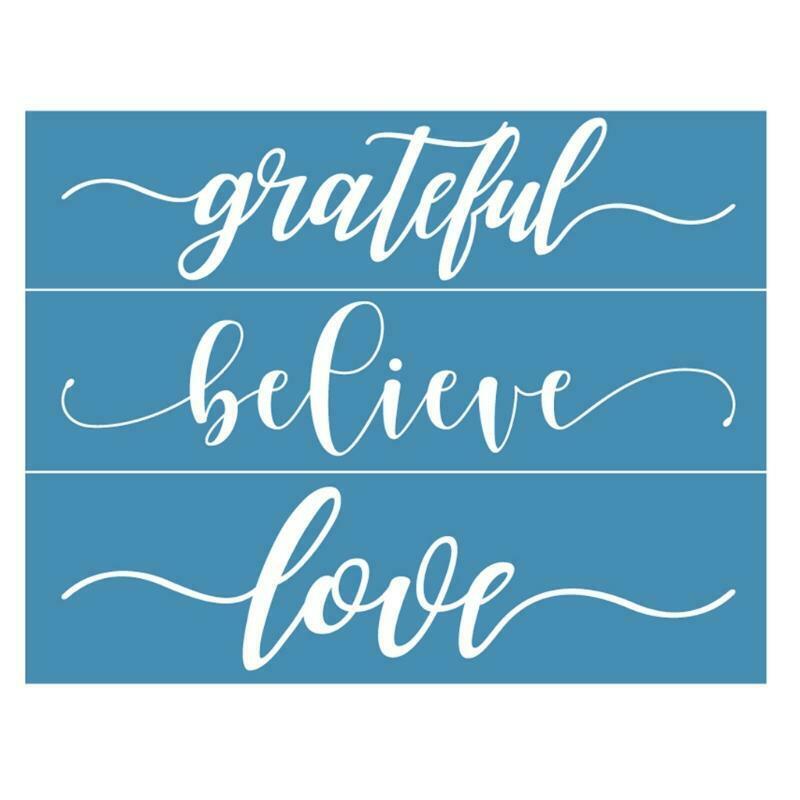 Believe Love Self-Adhesive Silk Screen Printing Stencil Painting Wood T-Shirt