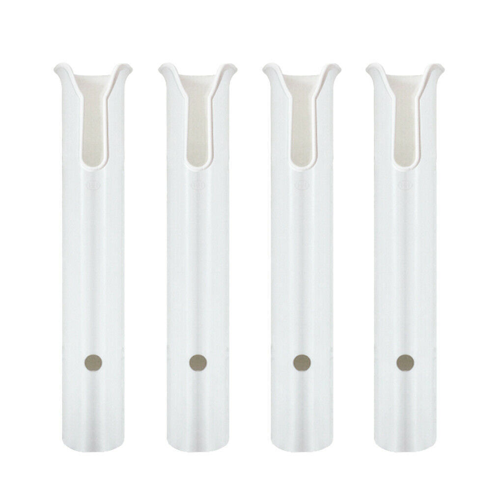 4x White Plastic Rod Holder Rack Tube Marine Boat Kayak Fishing Tackle Tool