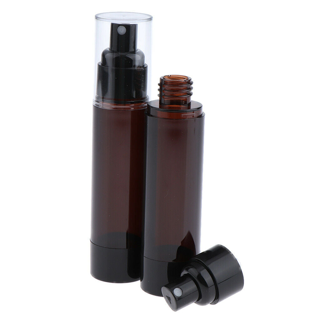 Airless Bottles Empty Refillable Lotions Serum Pump Bottles Coffee - Brown,