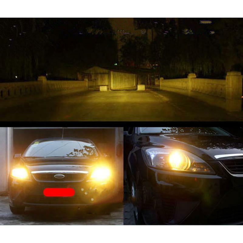 2Pcs Car H3 100W 1500lm Hyper Yellow Halogen HeadLight High Beam Bulbs Fog Lamp