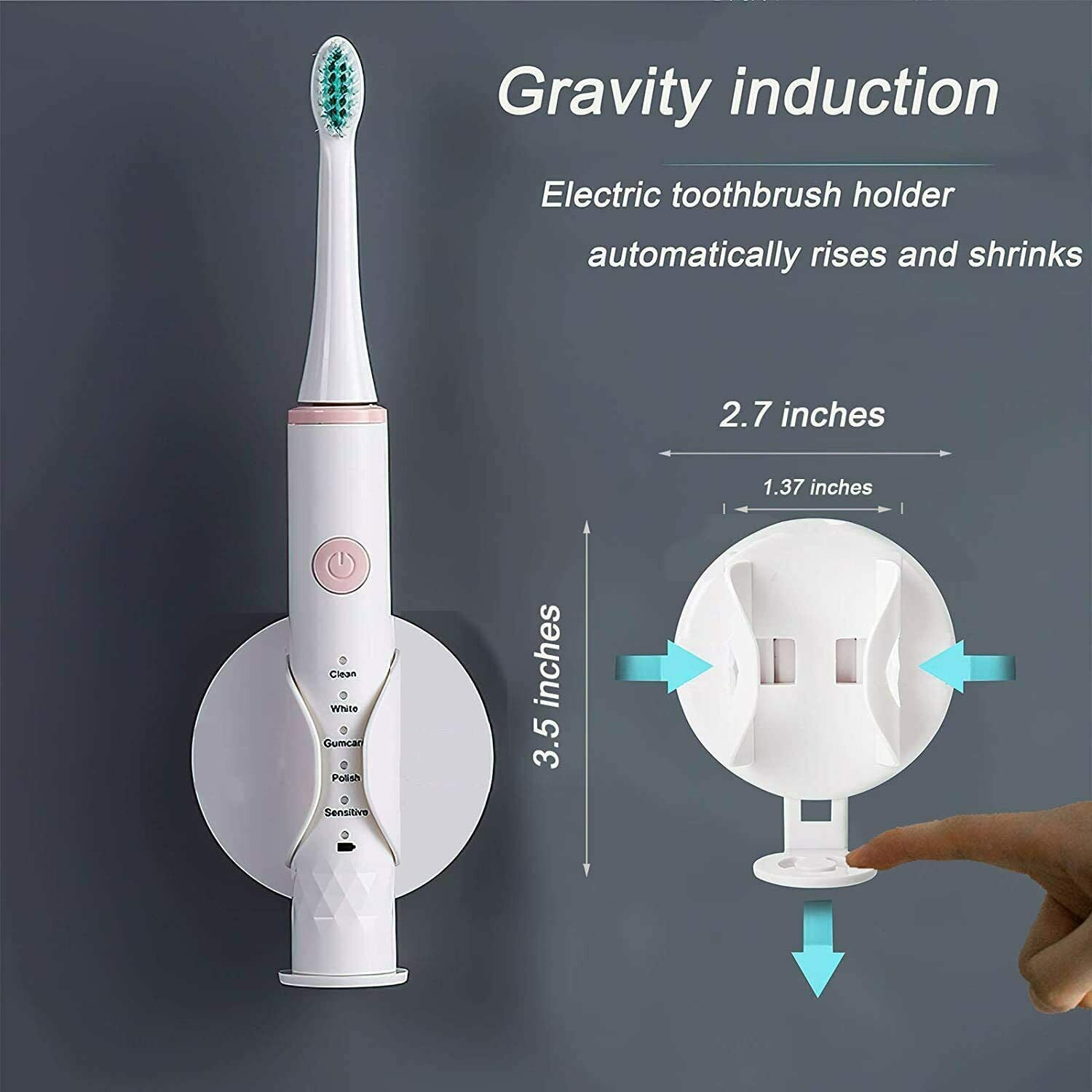 Adhesive Wall Mounted Electric Toothbrush Holder Stand Bathroom Organizer