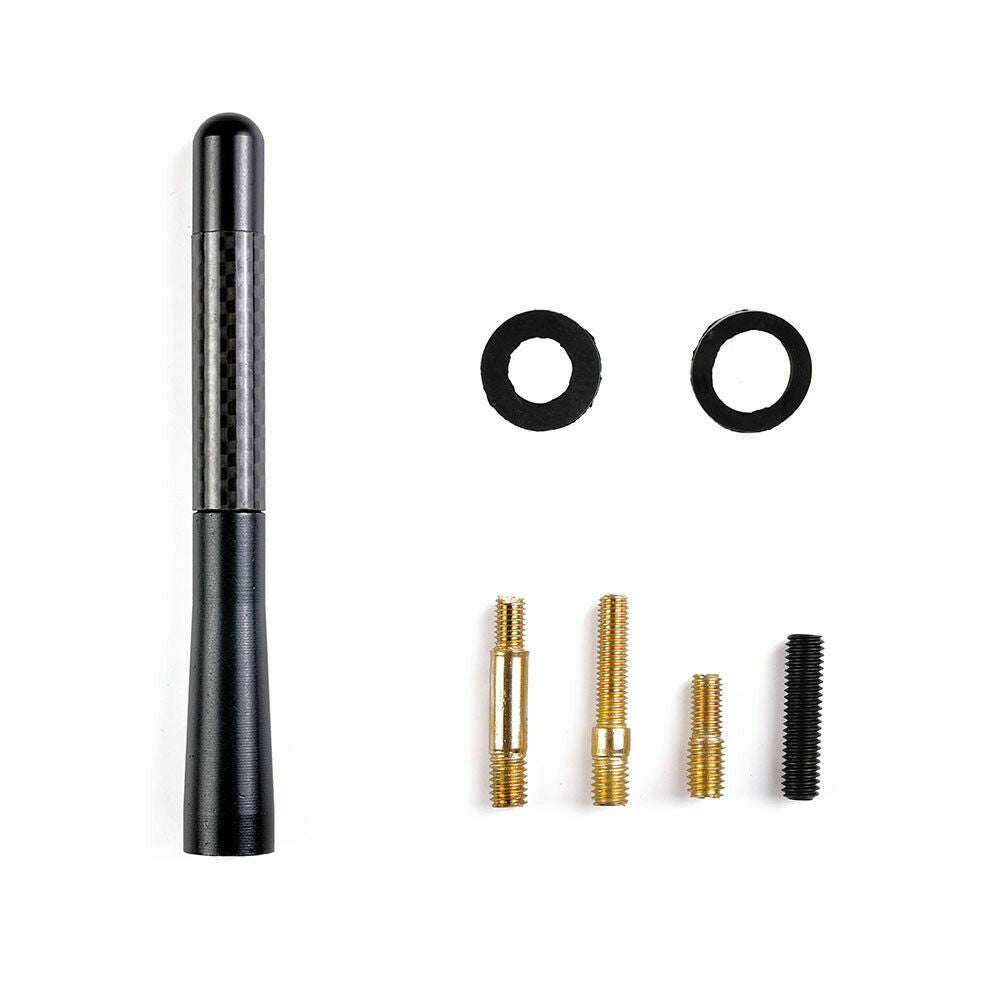 Universal Car Aerial Antenna 4.7"Auto Aluminum Alloy Carbon Fiber FM AM Radio US