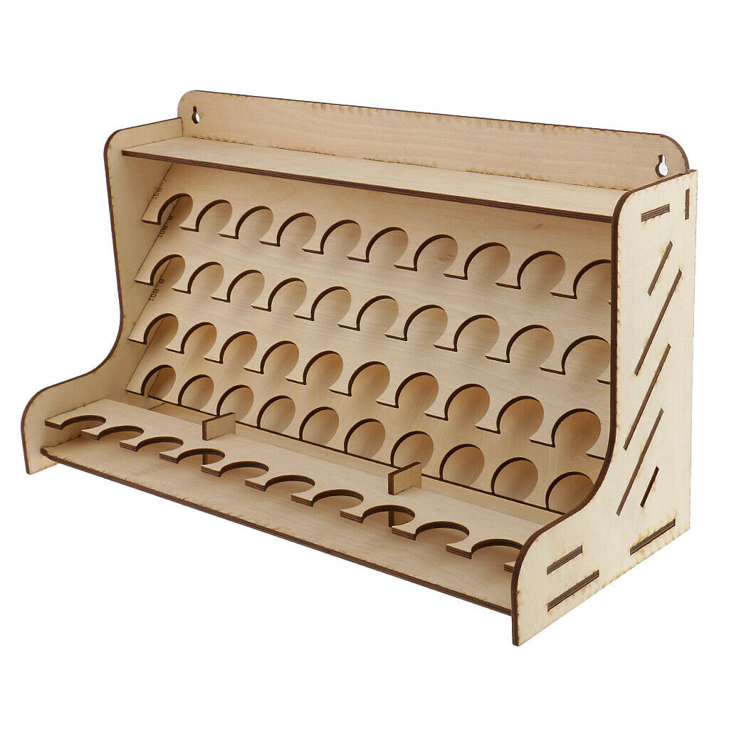 Multi Layers Wooden Paint Rack Stand with Multi Holes for Storing Paints,