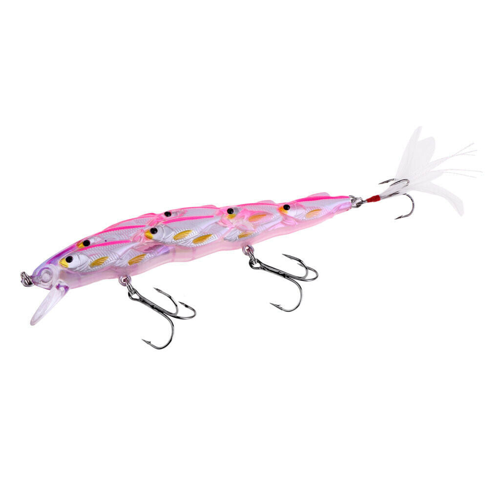 Wobblers Fishing Lure Crankbait Minnow Trolling Bass Pike Many Fish Pink