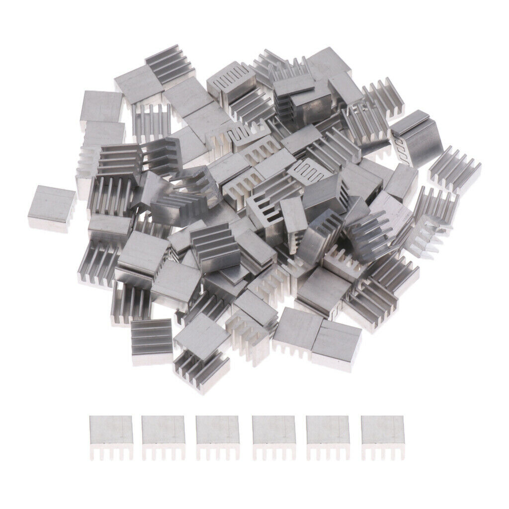 100pcs 9mmx5mmx9mm Aluminum Heatsink Cooler Circuit Board Cooling Fin With Tape