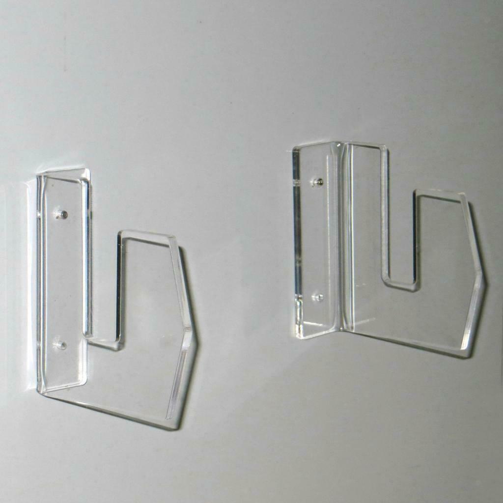 2pc Transparent Acrylic Skateboard Wall Display Bracket Rack Holder Storage