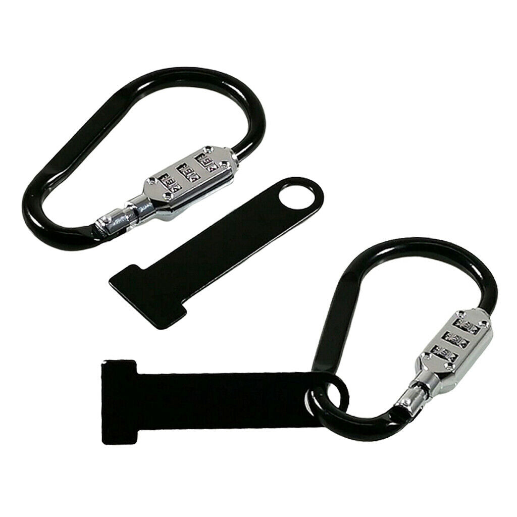 2 x Durable Anti-theft Black Helmet Security Code Lock Motorcycle Accessories