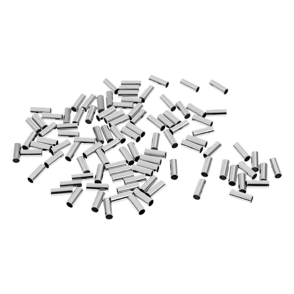 100 Pcs Single Barrel Crimp Sleeve Wire Pipe Fishing Line Tool 2.8mm Bore