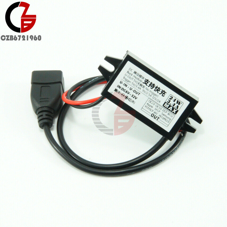 2x DC12-24V to QC2.0 3.0 Waterproof Buck Module Power Supply QC Charger Adapter