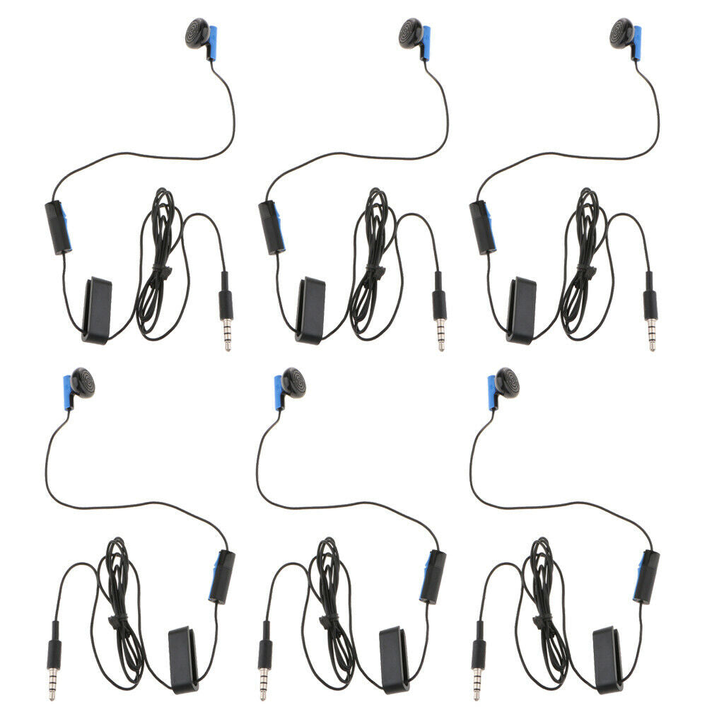 6 Pieces Single Earphone with Microphone 1.2m Earbud for Sony PS4 Controller
