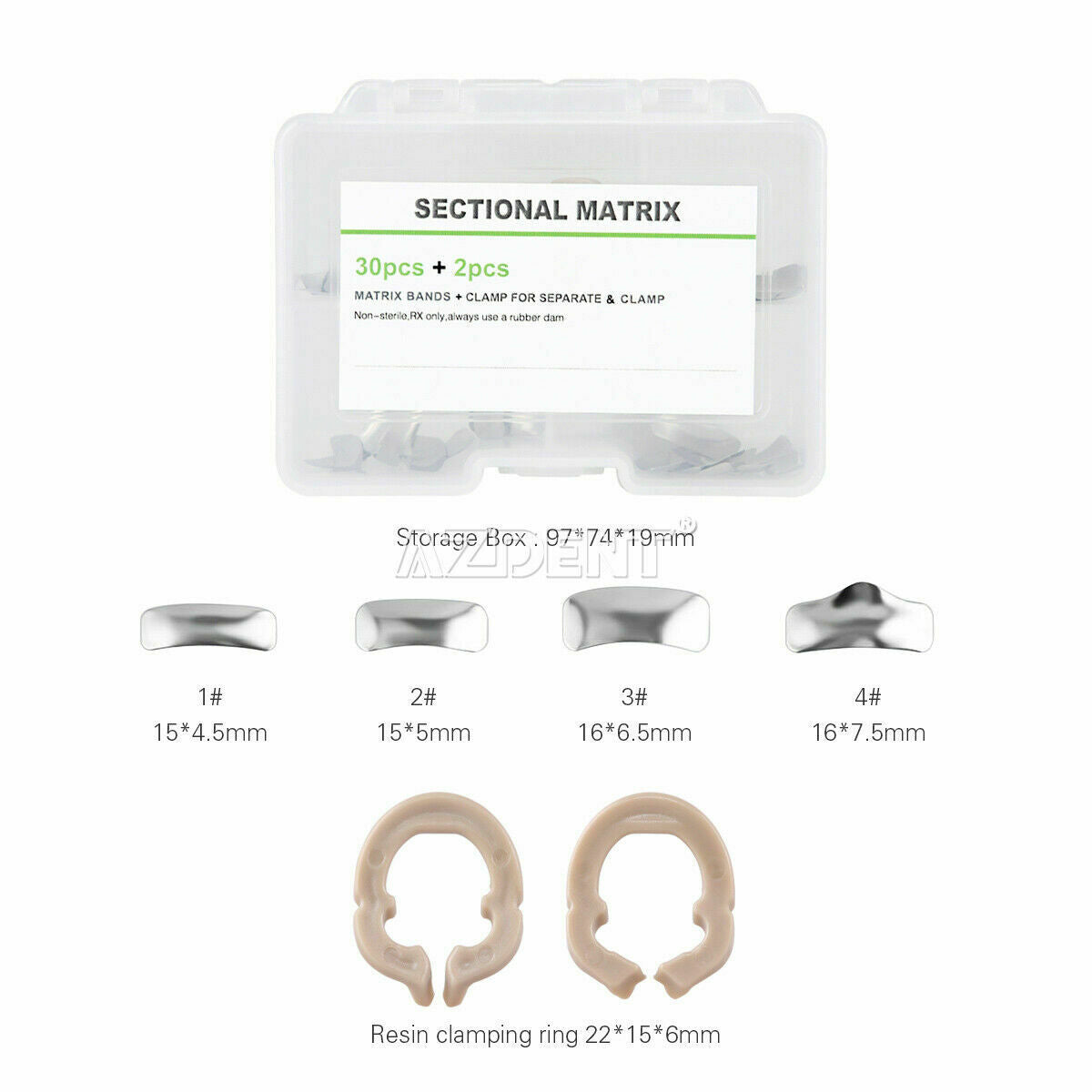 5 X Dental Sectional Matrix System Contoured Matrices Refill Matrix Bands Metal