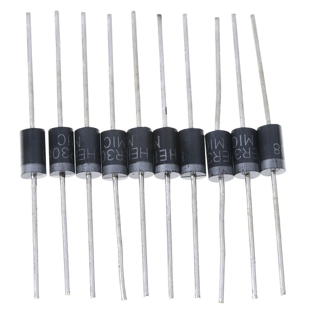 10 Pcs HER308 HER 308 rectifier ultra fast recovery diode 3A 1000V DO-27 .l8