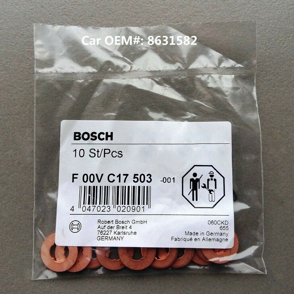 Pack of 10 Fuel Injector Shim Washer For Volvo S60 S80 V70 XC90 2.4D 2.4D5