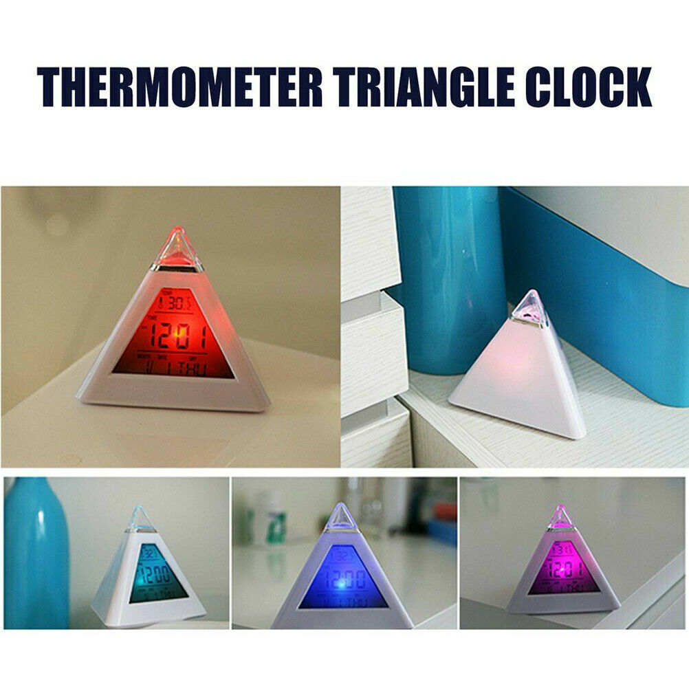 Electric Digital LED Discoloration Alarm Clock For Bedroom Calendar Temperature