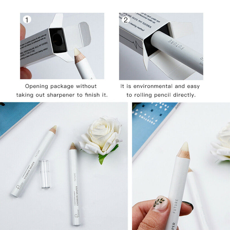 Sweatproof Eyebrow Pencil Brow Shaper Highlighter Pen w/ Pencil Sharpener