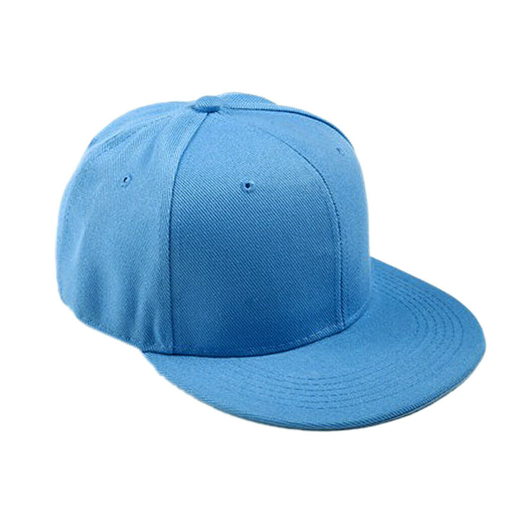 Plain Solid Denim Baseball   Adjustable Curved Visor Lake-blue