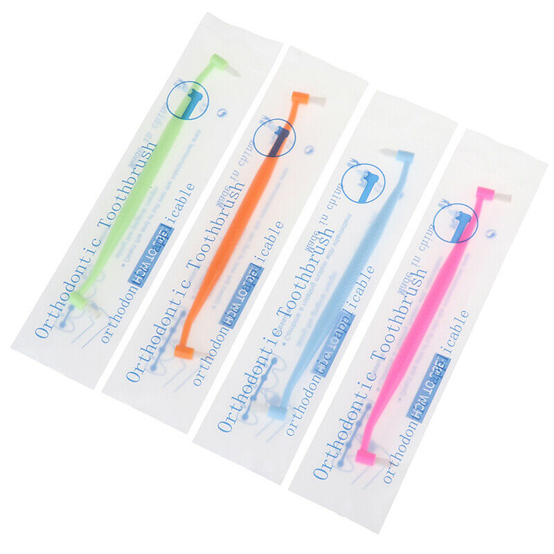 1pc Double Head Cleaning Interdental Brush Orthodontic Braces ToothbrushFCA