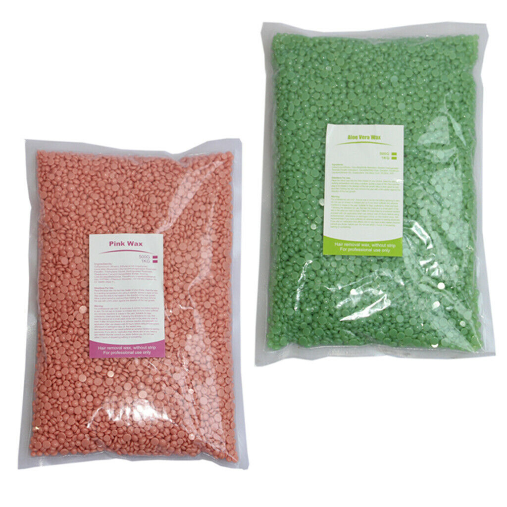 2 Bags 1000g Hard Wax Beans Hair Removal Depilatory Back Bikini Body Waxing