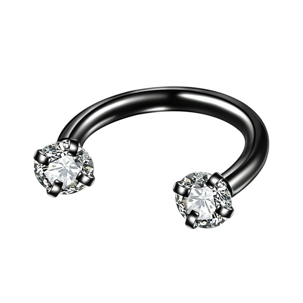 5pcs Zircon Nose Hoop Ring Barbell Tragus Helix Nose Piercing  16g