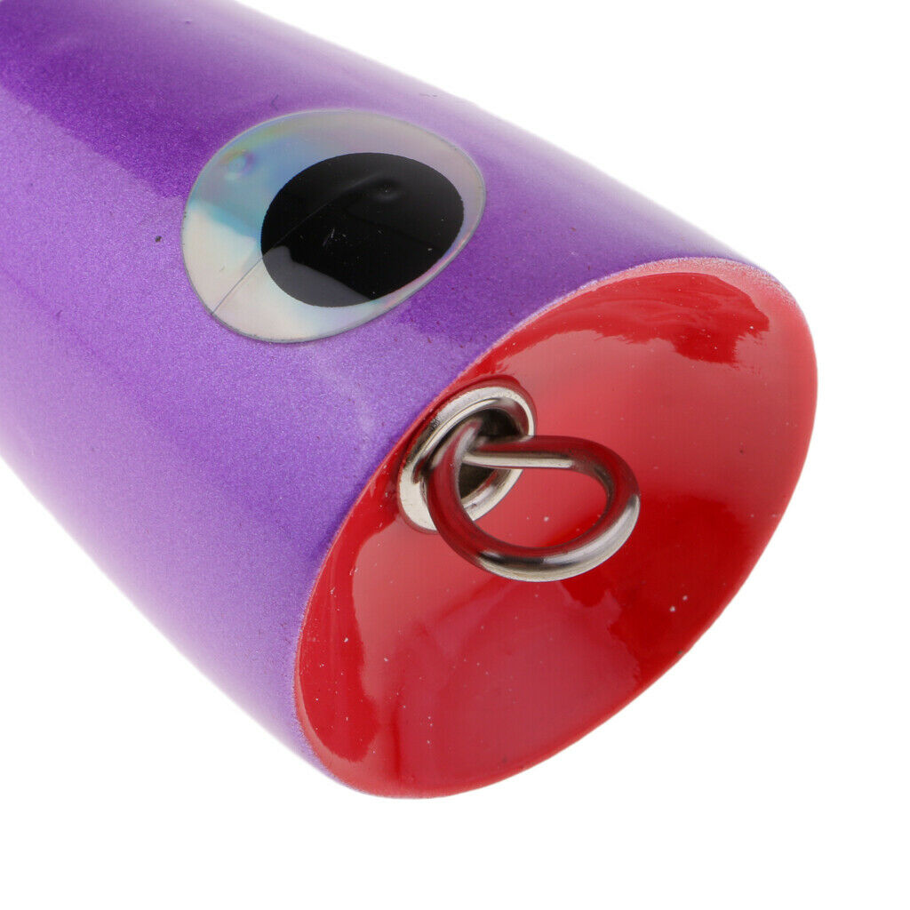Wood Popper Lure Hard Bait Big Game Trolling Top Water Crankbaits Purple