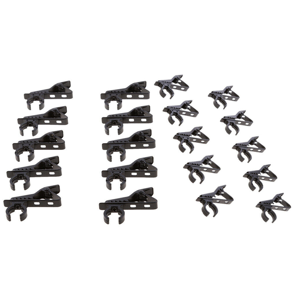 Set of 20  Safe Fabric Clips MIC Collar Clips Dia. 0.5 Inch, 12mm Portable
