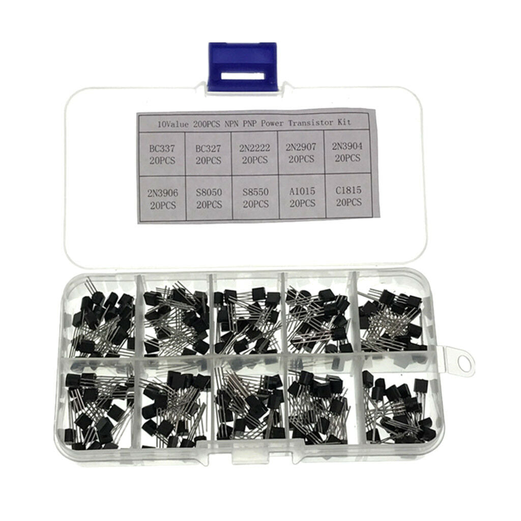 10Values 200PCS NPN PNP Power Transistor Assortment Assorted Set BC327 BC337
