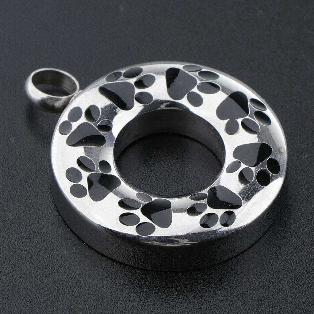 Hollow Round Pet Dog Cremation Ash Urn Locket Ashed Holder Jar Jewelry
