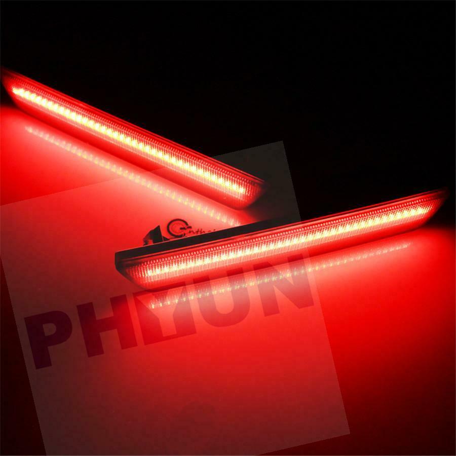 Smoked Rear Side Marker Lamps with Red LED Lights For 2008-2014 Dodge Challenger
