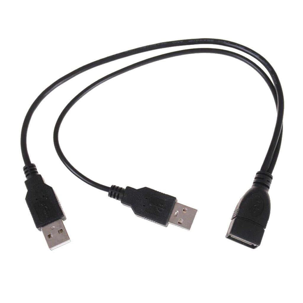 USB 2.0 Female to Dual Male Splitter Y Extension Data Charger Cable 20x1x1cm