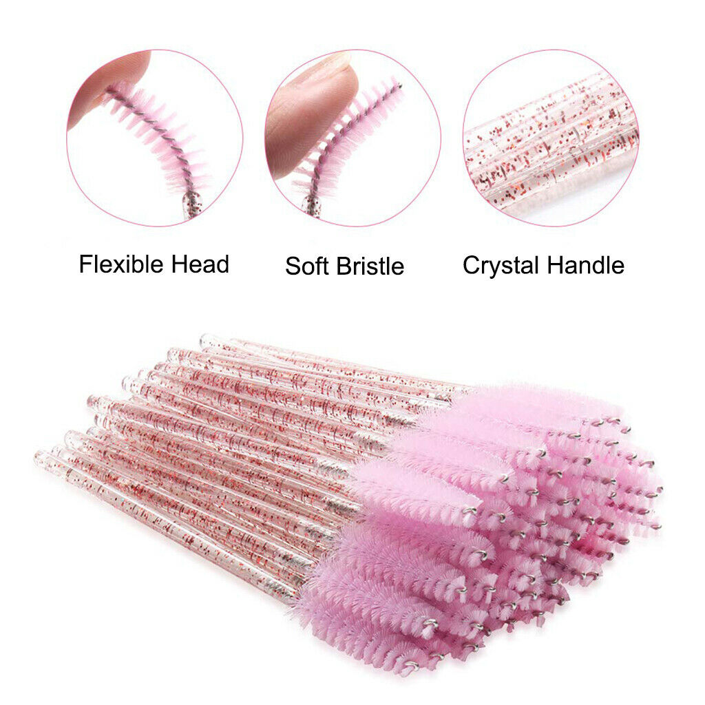 Set of 200 Eye Lash Brushes Crystal Rod Mascara Wands Lash Makeup Tool