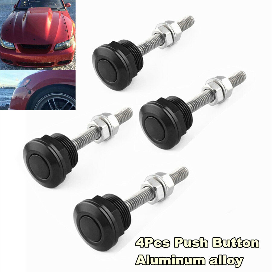 4Pc 22mm Push Button Bonnet Hood Pin Lock Clip  Car Quick Release Bumper Latch