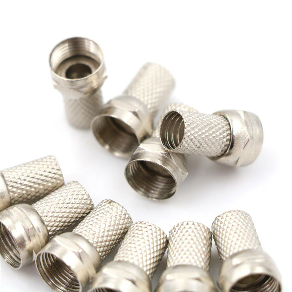10 x F Connector Screw on type for RG6 Dual Shield TV Antenna Coax Cable FG