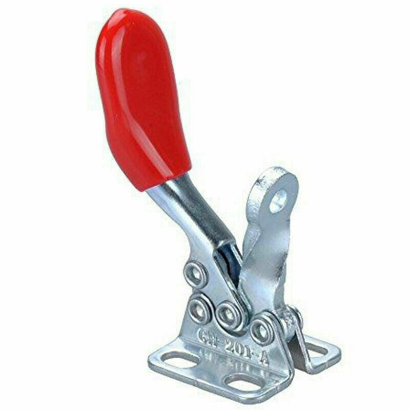 4pcs Toggle Clamp Red Horizontal Quick Release Clip Rubber Handle Pressure Tool