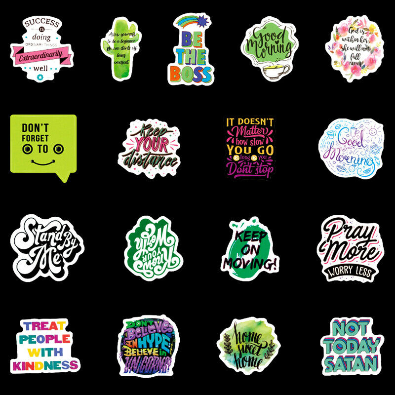 100pc Excitation Inspirational Stickers Snowboard Laptop Luggage Guitar S.l8