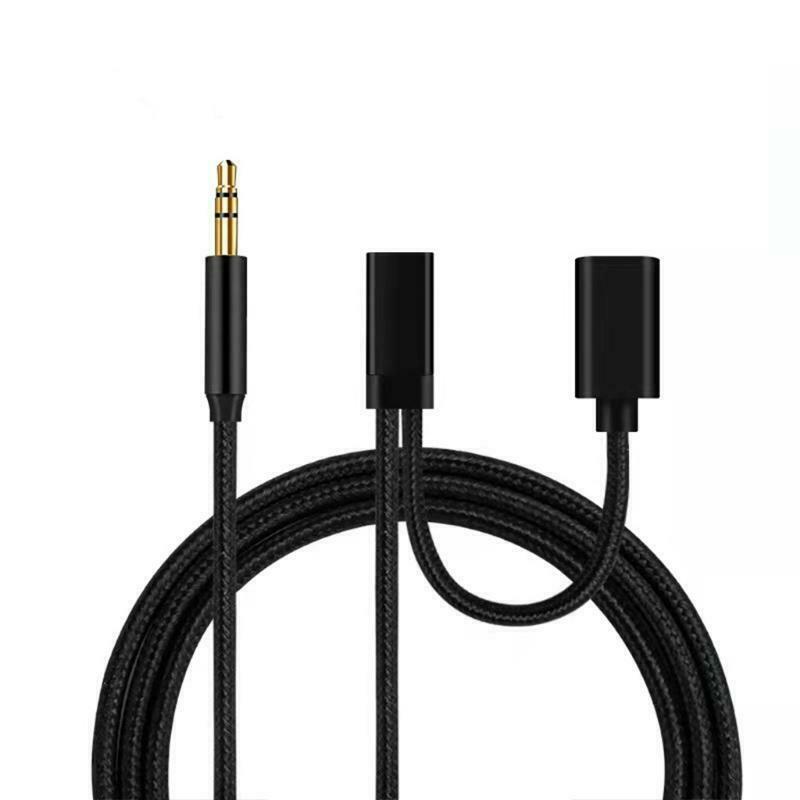 For I5 5S I6 6S I7 3.5mm 2 in 1 Aux Headphone Audio Jack Charger Cable Adapter