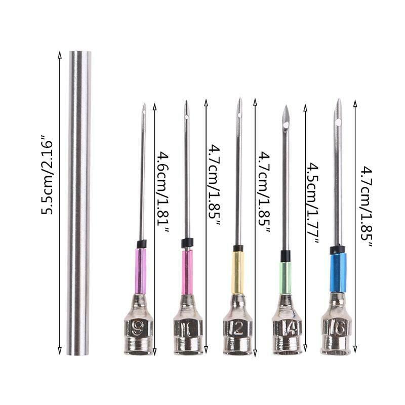 5 Pcs/Set Embroidery Stitching Punch Needles with Storage Bottle Crochet Tool