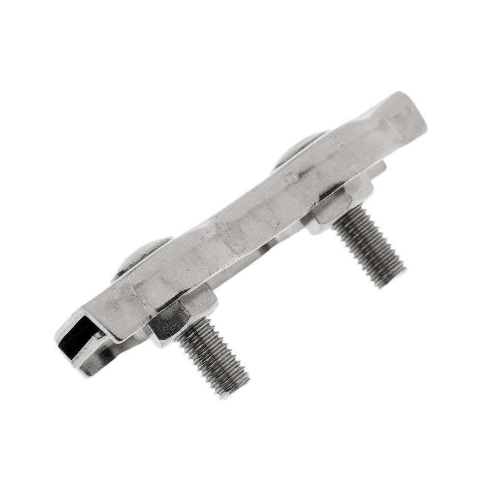 304 Stainless Steel Duplex Wire Clip 2-Post Bolt Rope Cable Clamp M8