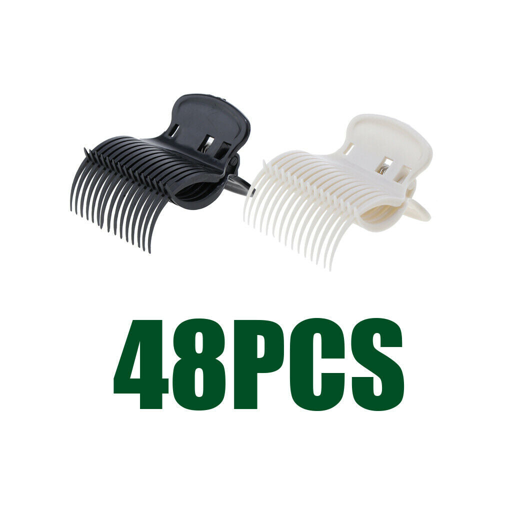 48Pcs Hairdressing Perming Roller Clip Hair Dye Coloring Curler Clips Clamps