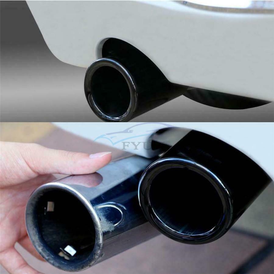 1 Pair of Titanium Black Car End Exhaust Pipe Silencer For BMW 06-10 E90 E92 325
