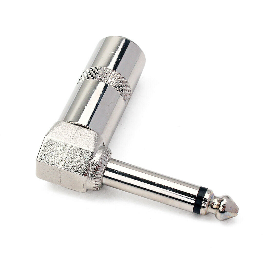 Durable Metal 6.35mm (1/4'') Stereo Plug Right Angle Musical Instrument Cable