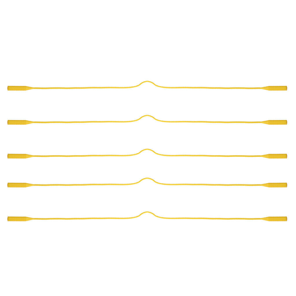 5 Pieces Silicone Sports Glasses Strap Eyeglass Sunglasses Holder Yellow