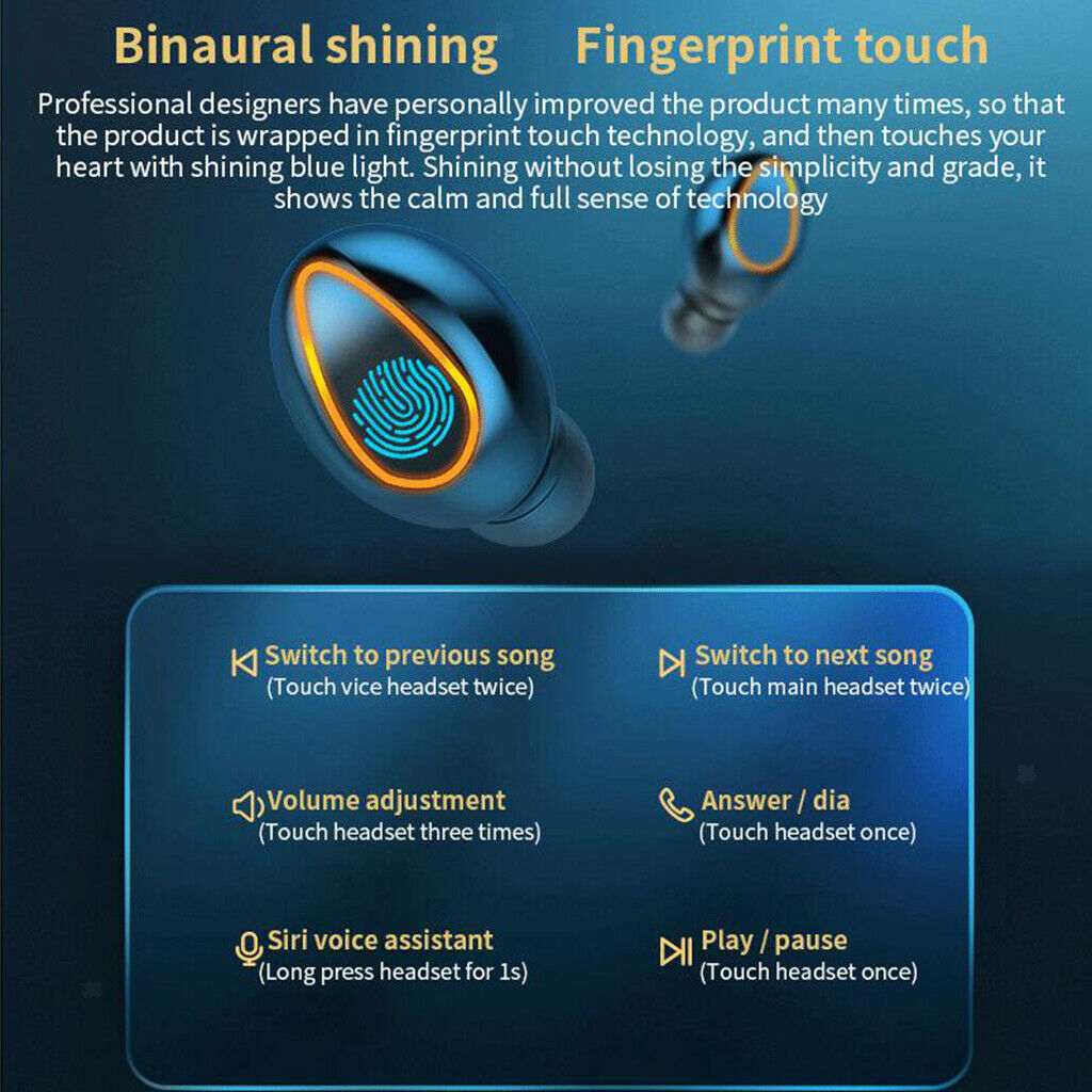 Stylish Wireless Earbud Earphones Headphones Lightweight for Running Meeting