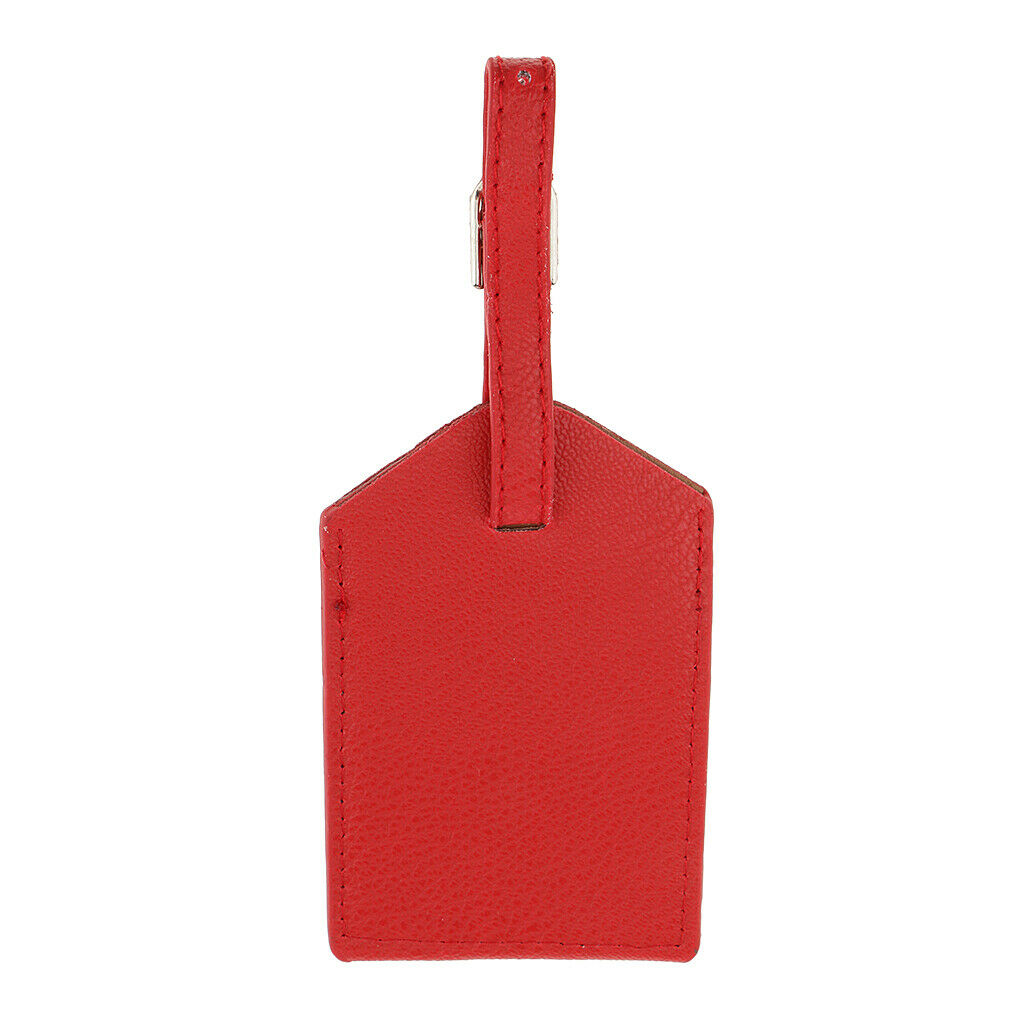 2x Luggage Tag Travel Leather Tags Business Suitcase Tags ID Name Card Label